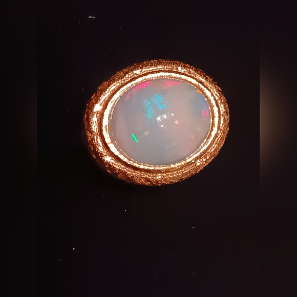 Exclusive Huge Ethiopian Opal Ring Gold Over Sterling Silver New - Picture 7 of 16
